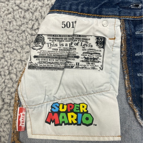 Levi's Size 26 Super Mario It's A Me 501 Denim Jean Cut Off Shorts NWOT - Picture 13 of 16